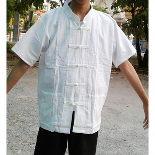 ภาพหน้าปกสินค้าชุดขาว ชุดปฏิบัติธรรม เสื้อผ้าฝ้าย สีขาว คอจีน กระดุมจีน ที่เกี่ยวข้อง