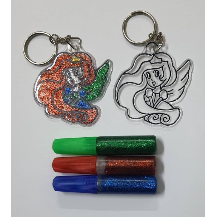 ภาพหน้าปกสินค้าพวงกุญแจระบายสี 10 บาท - Key chain 10 Baht สีกากเพชร ราคาถูก