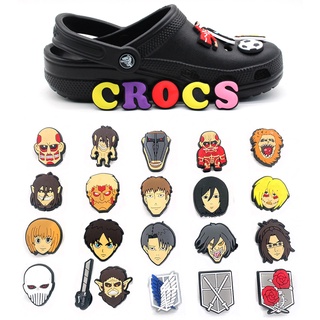 ภาพหน้าปกสินค้าใหม่ ขายดี ตัวติดรองเท้า PVC ลายการ์ตูนอนิเมะ Attack on Titan series Crocs Jibbitz DIY อุปกรณ์เสริม สําหรับตกแต่งรองเท้าแตะ Crocs ที่เกี่ยวข้อง