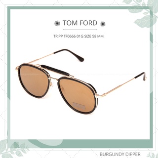 แว่นกันแดด Tom Ford : TRIPP TF0666 01G SIZE 58 MM.