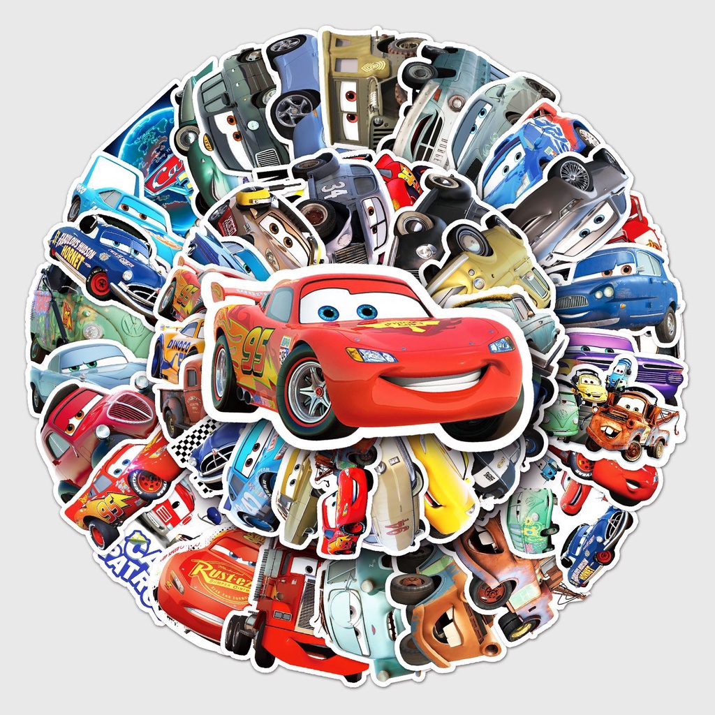 cars-sticker-disney-mcqueen-แมคควีน-ลาย-ชินคันเซ็น-โทมัส-มาย-เมโลดี้-สติกเกอร์กันน้ำรูปแบบที่แตกต่างกัน-50ชิ้น