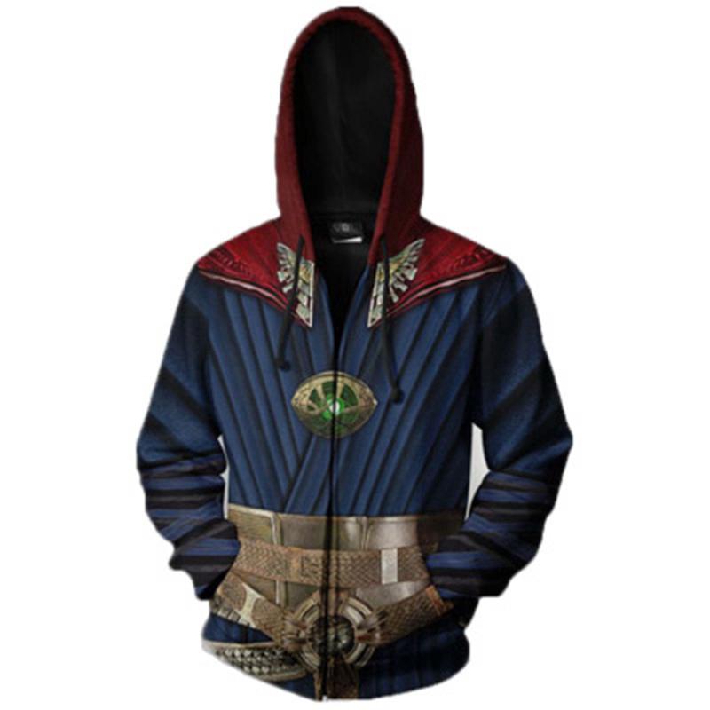 3D Fashion Doctor Strange Hoody Anime พิมพ์เสื้อแจ็คเก็ตลำลอง