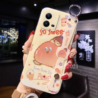 Soft Casing เคส VIVO Y16 V25 V25e V25 Pro 5G Y35 2022 Y22 Y22s Fashion Luxury Rhinestone Phone Case with Wristband Lens Protection Back Cover เคสโทรศัพท