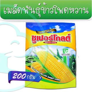 🔥ลด25.- โค้ดPEPG233C🔥เมล็ดพันธุ์ ข้าวโพดหวานลูกผสม สีเหลือง ซูเปอร์โกลด์ ขนาด 200 กรัม