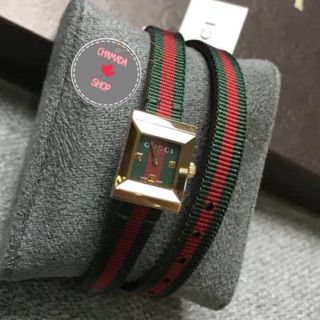 🍃 GUCCI G-FRAME CANVAS DOUBLE STRAP WATCH