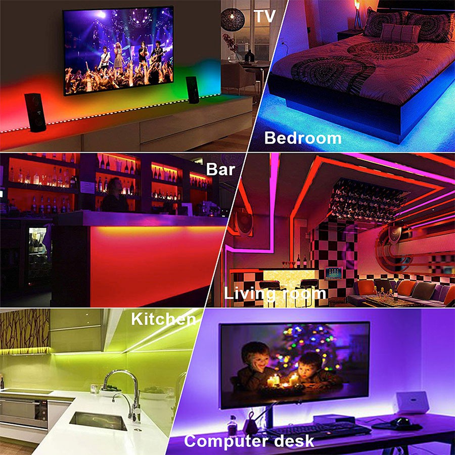 ไฟเส้น-led-strip-ชุดไฟเส้น-led-รุ่น-5050-smd-rgb-300-leds-ชนิดสลับสี-ไฟled-พร้อมรีโมท-และ-adapter-24w-กันน้ำ-agm