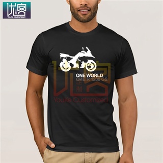 พร้อมส่ง เสื้อยืดคอกลม แขนสั้น ผ้าฝ้าย 100% พิมพ์ลาย R1200 GS Motorbike One World 1351 หลากสี แฟชั่นฤดูร้อน สําหรับผู้ชา