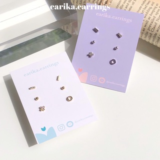 ภาพขนาดย่อของสินค้า(กรอกโค้ด EARI3M ลด 50.-) earika.earrings - XO set เซ็ตต่างหูก้านเงินแท้ (มีให้เลือกสองสี) คนแพ้ง่ายใส่ได้