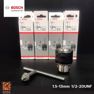 BOSCH หัวสว่าน หัวสว่านไฟฟ้า หัวจับดอกสว่าน 1.5-13mm 1/2-20UNF พร้อมจำปา 1 ชิ้น  2 608 571 079