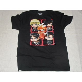 ลดกระหน่ํา เสื้อยืดลําลอง แขนสั้น พิมพ์ลาย Junction SD Super Deformed Chibi Attack on Titan ขนาดใหญ่ สีดํา สําหรับผู้ชาย