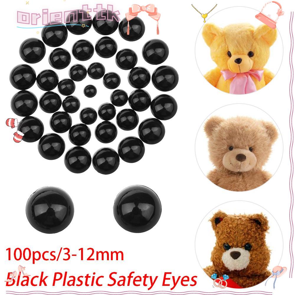 20/40pcs 7-12mm Black Plastic Oval Safety Eyes For Bear Doll Animal Puppet  Eyes Children