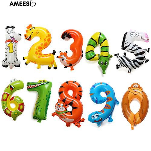 ameesi-จำนวนสัตว์ฟอยล์บอลลูนงานเลี้ยงสังสรรค์สำหรับเด็กงานเลี้ยงเด็กบอลลูน