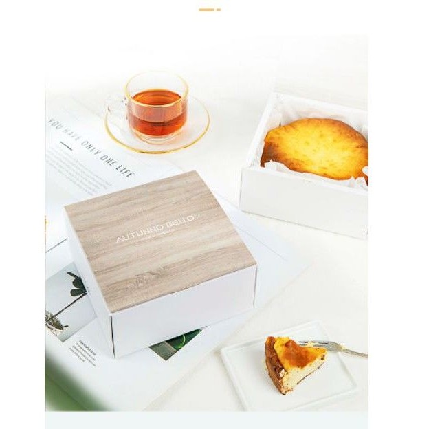 ชุดละ-5-กล่อง-กล่องใส่ชีสเค้กหน้าไหม้-basque-cheesecake-box