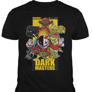 เสื้อยืดโอเวอร์ไซส์เสื้อยืด พิมพ์ลาย Digimon Dark Masters สําหรับผู้ชายS-4XL