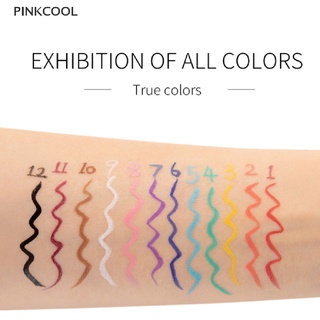 Pinkcool ดินสอเขียนขอบตา อายไลเนอร์ เนื้อแมตต์ กันน้ํา สีนีออน สีสันสดใส 11 สี