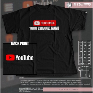 เสือยืดผู้ชาย เสื้อวินเทจผญ เสื้อยืด YOUTUBE SHIRT Youtubers ปรับแต่งชื่อช่องของคุณ Unisex k16 Tee