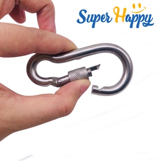 ภาพขนาดย่อของภาพหน้าปกสินค้าคาราบิเนอร์ Carabiners Stainless Steel 304 Snap hook แบบล็อคไม่เป็นสนิม แข็งแรง เหมาะกับ ไต่เขา โยคะ ฟิตเนส จากร้าน piyazhen บน Shopee