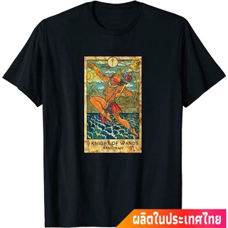 ROUND คอลูกเรือประเทศไทย หนุมาน พระพุทธเจ้า เทพเจ้าลิง Tarot Card Knight Of Wands Mystic Psychic Fortune Hanuman T-Shi