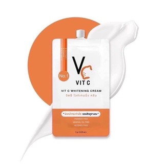 ภาพขนาดย่อของสินค้าVC Vit C ครีมวิตซีน้องฉัตร แบบซอง 7 กรัม