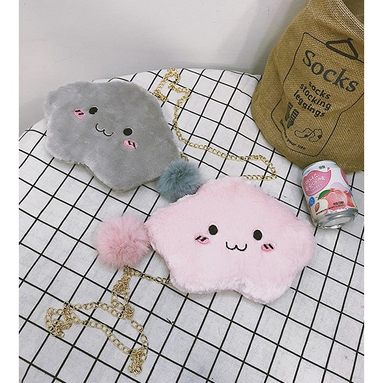 กระเป๋าสะพายข้าง-cloud-ขนนุ่ม-พร้อมส่ง