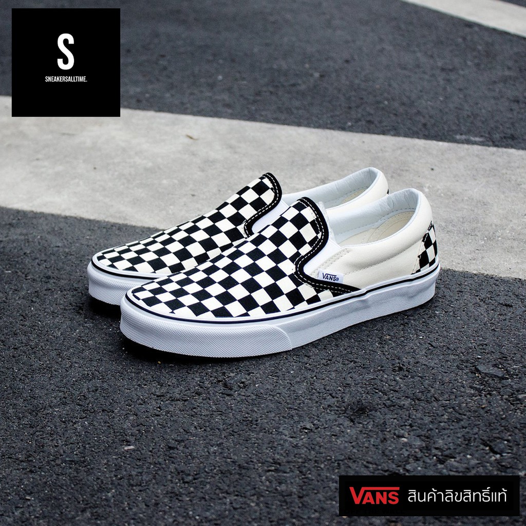 ภาพหน้าปกสินค้าVans Classic Slip On Checkerboard Black White รองเท้าผ้าใบแบบแวนส์ แบบสวม จากร้าน sneakersalltime บน Shopee