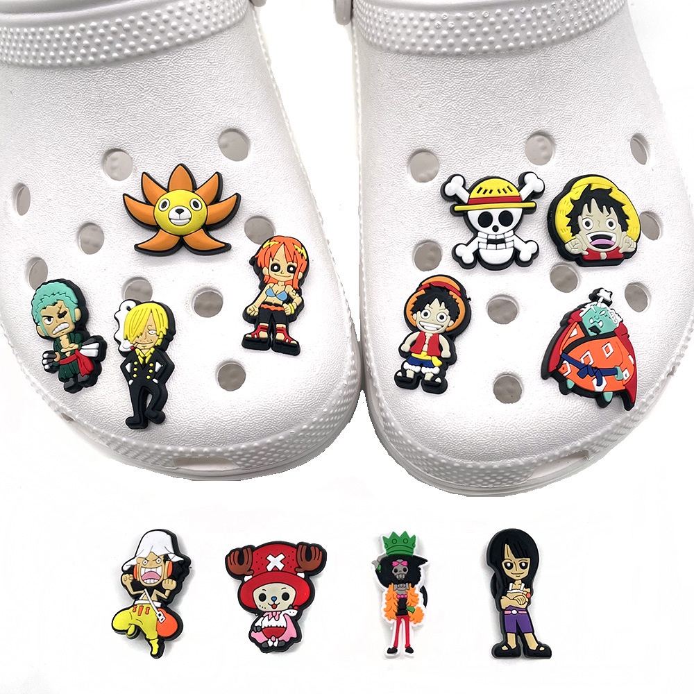 อะนิเมะญี่ปุ่น-jibbitz-one-piece-รองเท้า-charms-zoro-croc-jibbits-luffy-nami-jibitz-crocks-สําหรับผู้ชายรองเท้าอุปกรณ์เสริมตกแต่ง