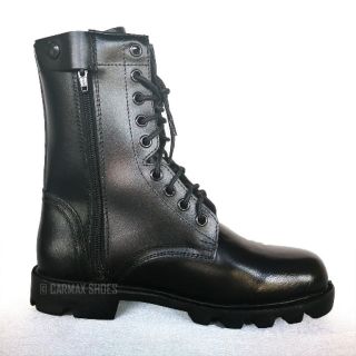 เช็ครีวิวสินค้ารองเท้าทหาร คอมแบท มีซิป รุ่น 9 รู หนังวัวแท้ (Combat) รองเท้ารด. ยี่ห้อ CARMAX