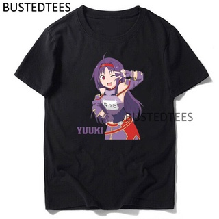 T-shirt  เสื้อยืดคอกลม พิมพ์ลายการ์ตูนอนิเมะ Sword Art Online Yuuki Asuna แฟชั่นฤดูร้อน สําหรับผู้ชายS-5XL