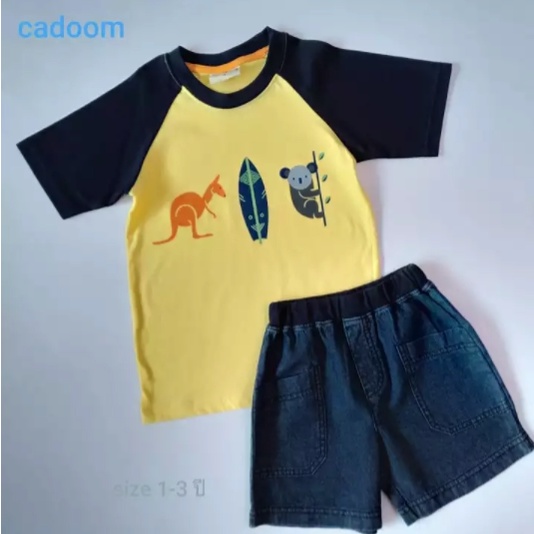cadoom-shopชุดเด็กชาย-เสื้อ-กางเกงขาสั้น-1-3-ปี-ผ้าcotton-100-ตัดเย็บปราณีตคุณภาพส่งห้างฯ
