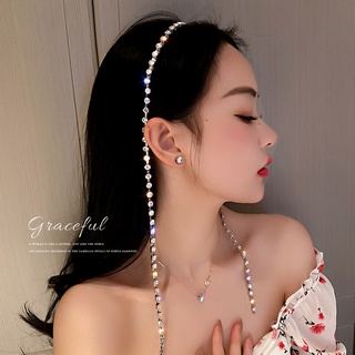 💄 ทาปากแดงมีเสน่ห์ 💋ที่คาดศีรษะ ประดับเพชร ฝังพู่ เรียบง่าย สไตล์เกาหลี ดองแดมุน เครื่องประดับผม