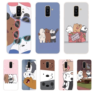 เคสโทรศัพท์ซิลิโคนลายการ์ตูนหมีสําหรับ Samsung Galaxy A6 A6 + Plus A7 A8 + Plus A9 2018