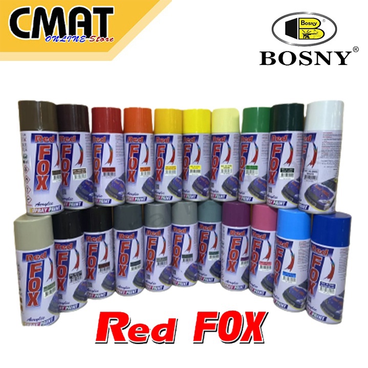สีสเปรย์-red-fox-เรดฟ็อกซ์สีสเปรย์-พ่นรองพื้น-พ่นเคลือบเงา-พ่นตกแต่ง-สีติดทน-bosny-spray-paint-400-cc