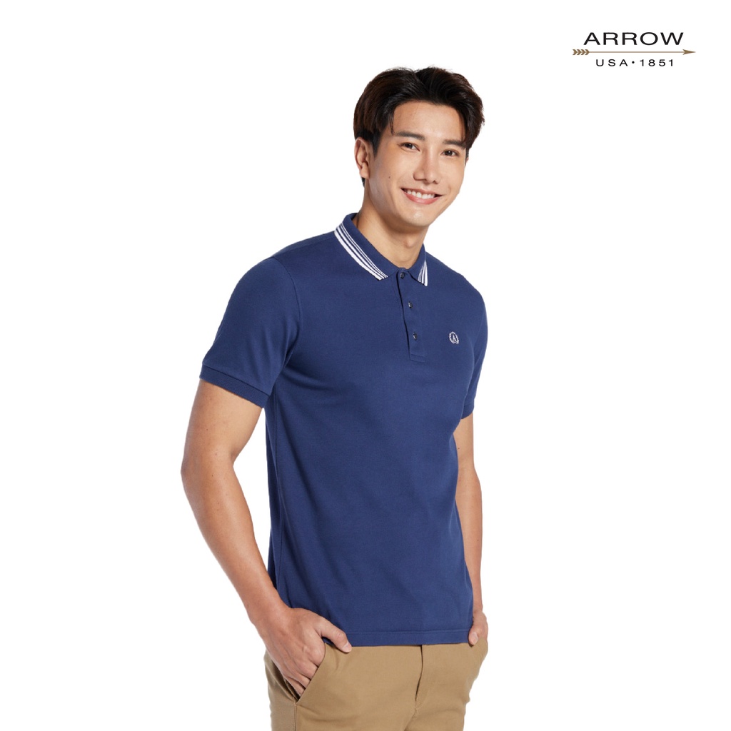 ภาพสินค้าARROW POLO SHIRT DRY TECH ทรง Smart Fit PIQUE สีสีน้ำเงินเข้ม MPBM811W2CRMB จากร้าน arrow.official บน Shopee ภาพที่ 1