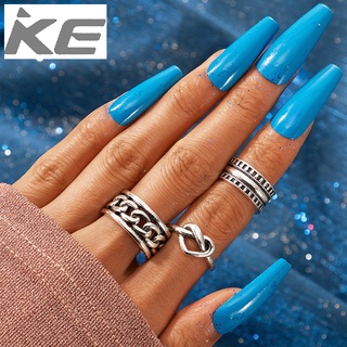 Ring set Exaggerated punk pop element ring 3-piece geometric ring for girls for women low pric