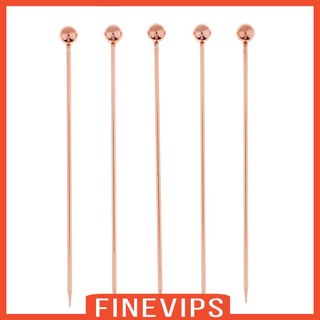 [finevips] ไม้จิ้มผลไม้ ค็อกเทล สเตนเลส หลากสี สําหรับบาร์ DIY 5 ชิ้น