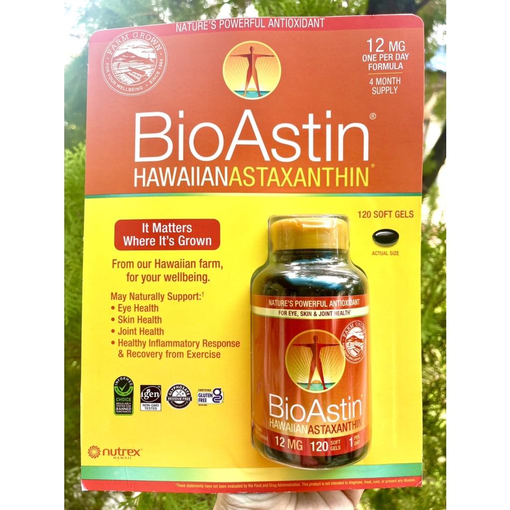 ภาพหน้าปกสินค้าNew (exp.7/2025) ขนาด120เม็ด Nutrex BioAstin Hawaiian astaxanthin 12 mg รุ่น 120เม็ด ทานได้4เดือนของแท้
