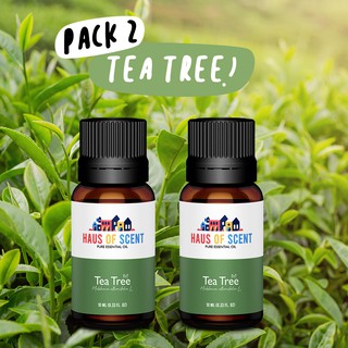 (แพคคู่)น้ำมันหอมระเหย ทีทรี (Tea Tree) 10 ml. (Pure Essential Oil) -  น้ำมันอโรม่า น้ำมันหอมใส่เครื่องพ่นอโรม่า