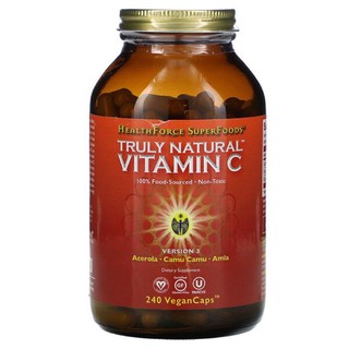 🇺🇸Pre order💫💫 HealthForce Superfoods, Truly Natural Vitamin C, Version 3, 240 Vegan Caps 🇺🇸