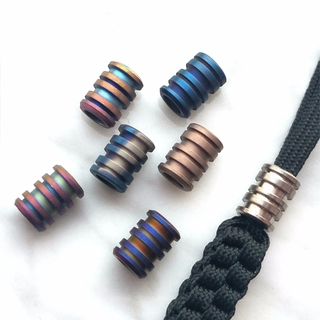 CNEDC Titanium Alloy Knife Beads Paracord Umbrella Rope Outdoor Knife Lanyard Bead TC4 Pendant Multi Tools