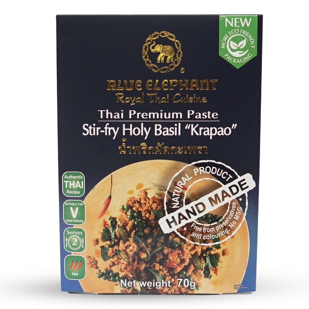 ภาพหน้าปกสินค้าบลูเอเลเฟ่นท์ น้ำพริกผัดกะเพรา 70กรัม Blue Elephant Thai Holy Basil Stir Fry Paste 70g