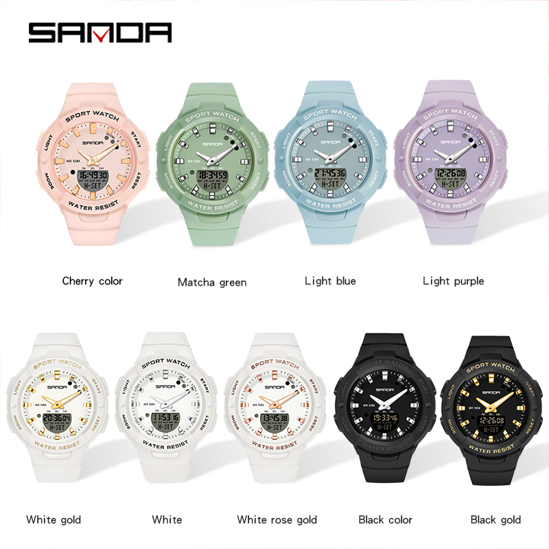 ภาพสินค้าSANDA นาฬิกาข้อมือดิจิทัล กันน้ำ หรูหรา อเนกประสงค์ สำหรับผู้หญิง จากร้าน sanda.th บน Shopee ภาพที่ 4