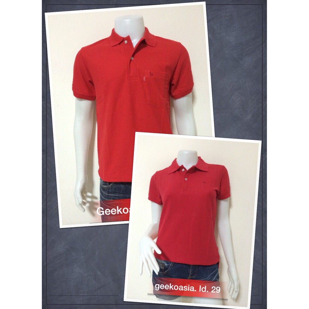 เสื้อโปโลชายและหญิง-สีแดงสด-29-ตรากวางแท้-by-geeko