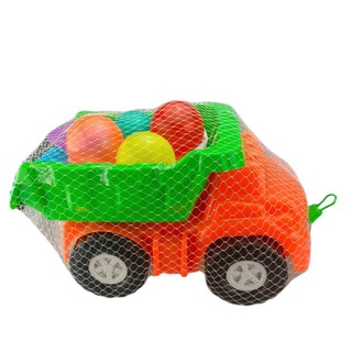 รถของเล่น รถบรรทุก ของเล่นชายหาด มีลูกบอลและอุปกรณ์ตักทราย