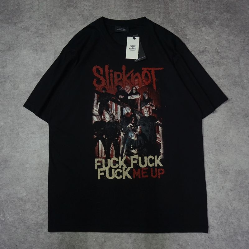 เสื้อยืดพิมพ์ลายแฟชั่น-ย้อนยุคเสื้อยืด-พิมพ์ลายวงดนตรี-slipknot-slipknot-series-แบบโลหะs-5xl