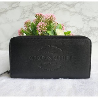 🎀 (สด-ผ่อน) ส่งฟรี กระเป๋าสตางค์ซิปรอบ สีดำ F24648 Accordion Wallet Coach