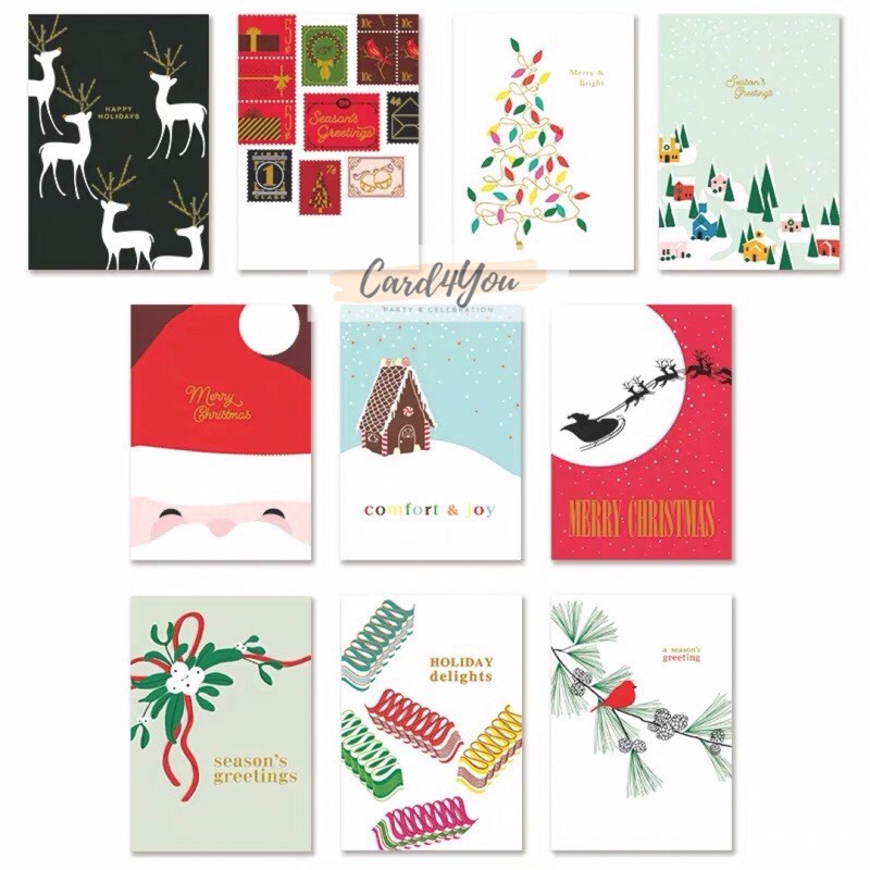 รูปภาพของการ์ดอวยพรวันคริสมาสต์+ซอง Christmas Greeting Cardsลองเช็คราคา