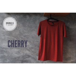 ออกใบกำกับภาษีได้ - เสื้อยืดสีพื้น CHERRY ( ท็อปสีเลือดหมู ) ** เสื้อยืดซักไม่ต้องรีด **