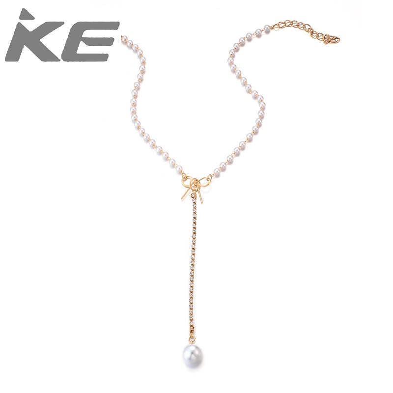 jewelry-simple-bow-knot-diamond-pearl-pendant-necklace-clavicle-chain-women-for-girls-for-wome