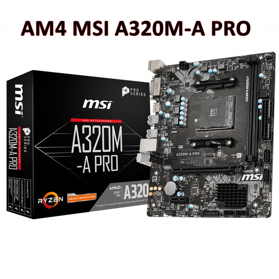 ภาพหน้าปกสินค้าMAINBOARD (เมนบอร์ด) AM4 MSI A320M-A PRO Warranty 3 - Y จากร้าน hardware_corner บน Shopee