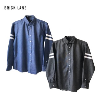 BRICK LANE - เสื้อเชิ้ตผู้ชาย แขนยาว รุ่น Chambray Sleeve Taping Shirt